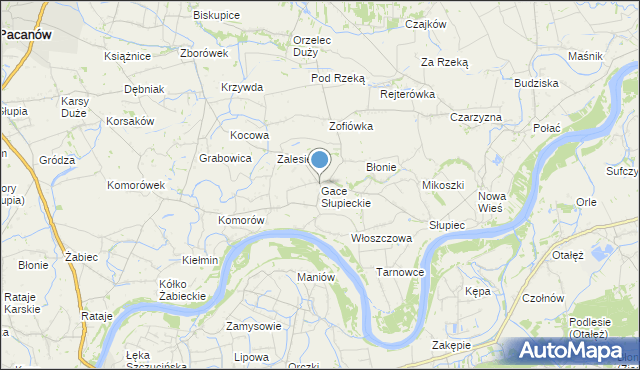 mapa Gace Słupieckie, Gace Słupieckie na mapie Targeo